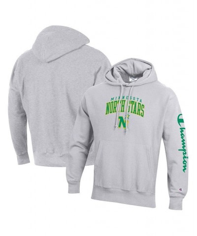 Men's Heather Gray Minnesota North Stars Reverse Weave Pullover Hoodie $29.60 Sweatshirt