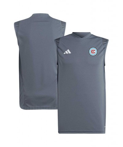 Men's Gray Chicago Fire 2023 On-Field Sleeveless Training Jersey $31.19 Jersey