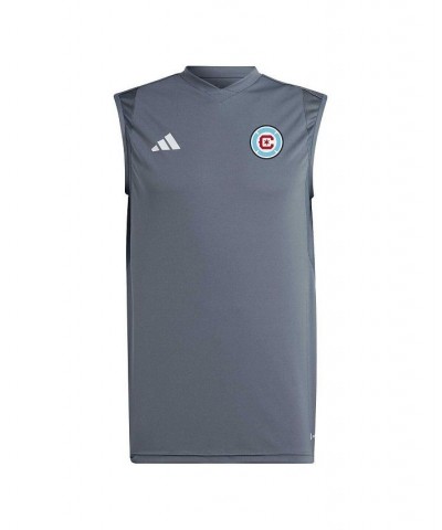 Men's Gray Chicago Fire 2023 On-Field Sleeveless Training Jersey $31.19 Jersey