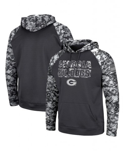 Men's Charcoal Georgia Bulldogs OHT Military-Inspired Appreciation Digital Camo Pullover Hoodie $30.00 Sweatshirt