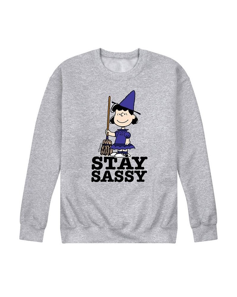 Men's Peanuts Stay Sassy Fleece T-shirt Gray $32.99 T-Shirts