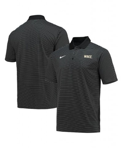 Men's Black Wake Forest Demon Deacons Stadium Stripe Logo Performance Polo Shirt $41.24 Polo Shirts