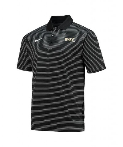 Men's Black Wake Forest Demon Deacons Stadium Stripe Logo Performance Polo Shirt $41.24 Polo Shirts