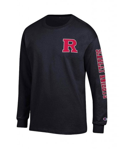 Men's Black Rutgers Scarlet Knights Team Stack Long Sleeve T-shirt $21.50 T-Shirts