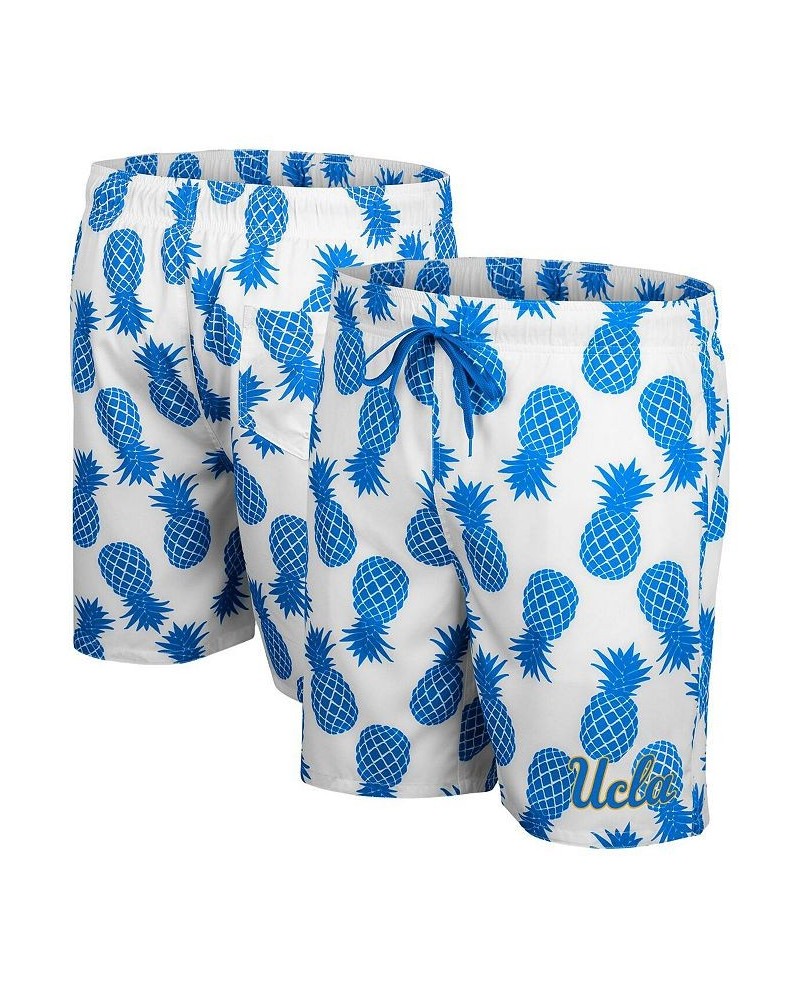 Men's White, Blue UCLA Bruins Pineapple Swim Shorts $33.79 Swimsuits