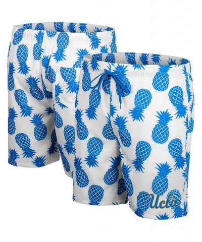 Men's White, Blue UCLA Bruins Pineapple Swim Shorts $33.79 Swimsuits