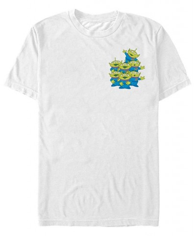 Toy Story Men's Aliens Group Left Chest Short Sleeve T-Shirt White $16.80 T-Shirts