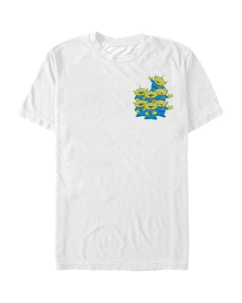 Toy Story Men's Aliens Group Left Chest Short Sleeve T-Shirt White $16.80 T-Shirts