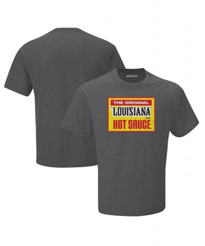 Men's Checkered Flag Heather Charcoal NASCAR Louisiana Hot Sauce 1-Spot Graphic T-shirt $14.70 T-Shirts