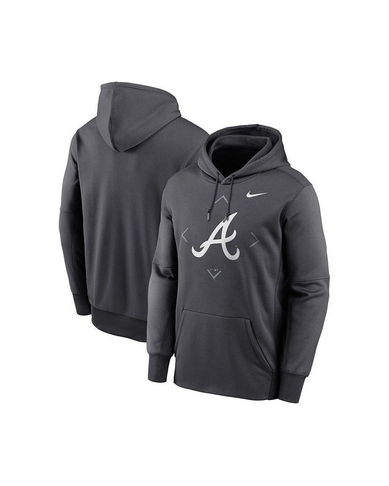 Men's Anthracite Atlanta Braves Bracket Icon Performance Pullover Hoodie $39.60 Sweatshirt