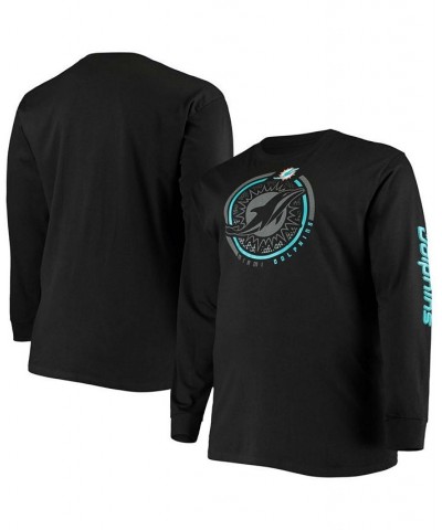 Men's Big and Tall Black Miami Dolphins Color Pop Long Sleeve T-shirt $21.59 T-Shirts