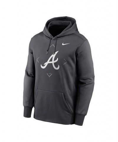 Men's Anthracite Atlanta Braves Bracket Icon Performance Pullover Hoodie $39.60 Sweatshirt