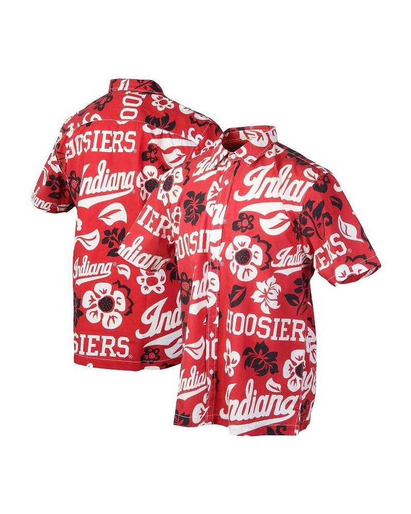 Men's Crimson Indiana Hoosiers Floral Button-Up Shirt $31.50 Shirts