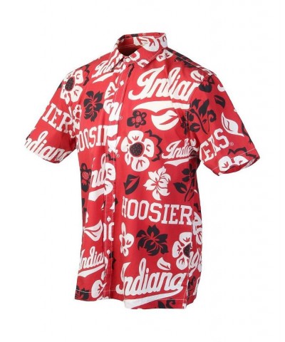 Men's Crimson Indiana Hoosiers Floral Button-Up Shirt $31.50 Shirts