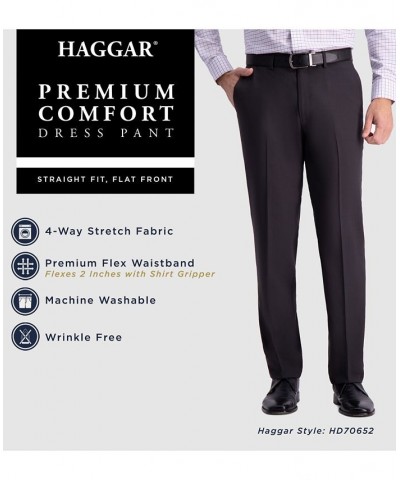 Men’s Premium Comfort Straight-Fit 4-Way Stretch Wrinkle-Free Flat-Front Dress Pants Black $32.44 Pants