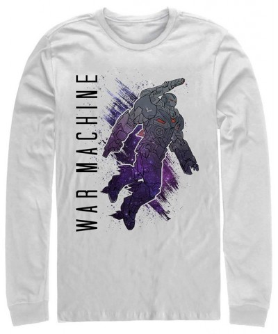 Marvel Men's Avengers Endgame Galaxy Painted War Machine, Long Sleeve T-shirt White $19.20 T-Shirts