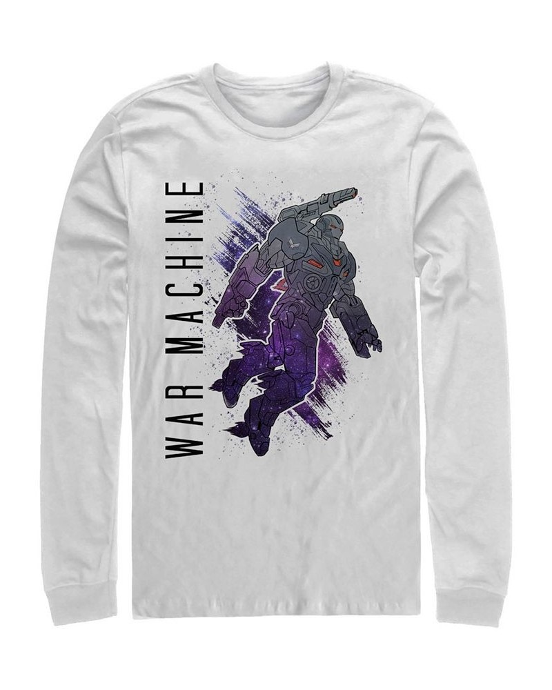 Marvel Men's Avengers Endgame Galaxy Painted War Machine, Long Sleeve T-shirt White $19.20 T-Shirts