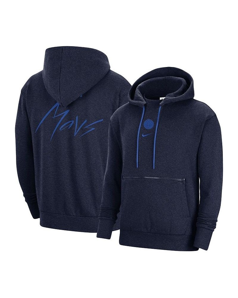 Men's Heather Navy Dallas Mavericks Courtside Versus Flight Pullover Hoodie $41.30 Sweatshirt