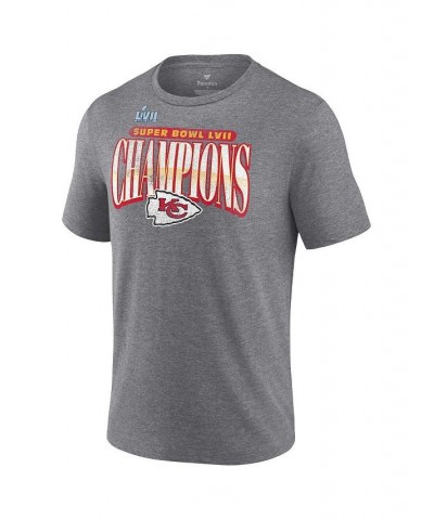 Men's Branded Heather Gray Kansas City Chiefs Super Bowl LVII Champions Rewrite History Tri-Blend T-shirt $27.83 T-Shirts