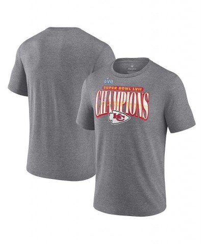 Men's Branded Heather Gray Kansas City Chiefs Super Bowl LVII Champions Rewrite History Tri-Blend T-shirt $27.83 T-Shirts