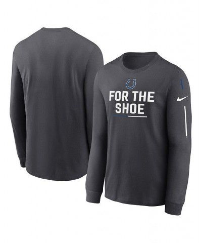 Men's Anthracite Indianapolis Colts Team Slogan Long Sleeve T-shirt $26.40 T-Shirts