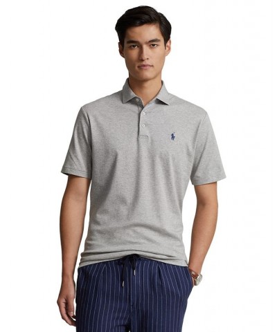 Men's Classic-Fit Soft Cotton Polo Shirt Gray $55.20 Polo Shirts