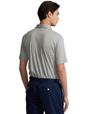 Men's Classic-Fit Soft Cotton Polo Shirt Gray $55.20 Polo Shirts