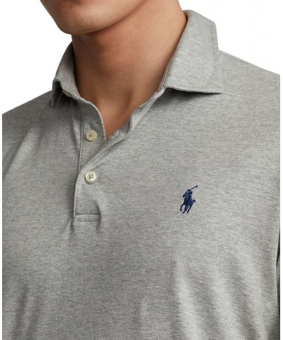 Men's Classic-Fit Soft Cotton Polo Shirt Gray $55.20 Polo Shirts