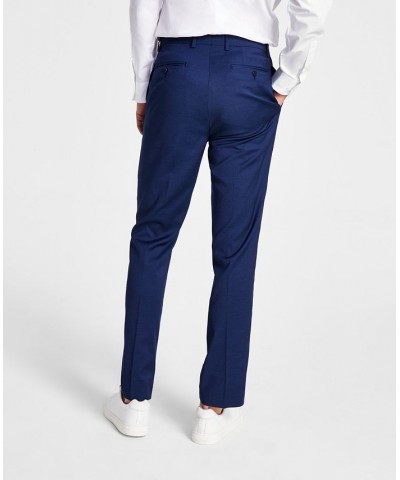 Men's Blue Tic Modern-Fit Performance Stretch Suit Separates Blue $47.15 Suits