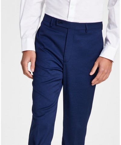 Men's Blue Tic Modern-Fit Performance Stretch Suit Separates Blue $47.15 Suits