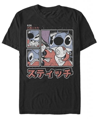 Men's Lilo Stitch Stitch Kanji Short Sleeve T-shirt Black $20.64 T-Shirts