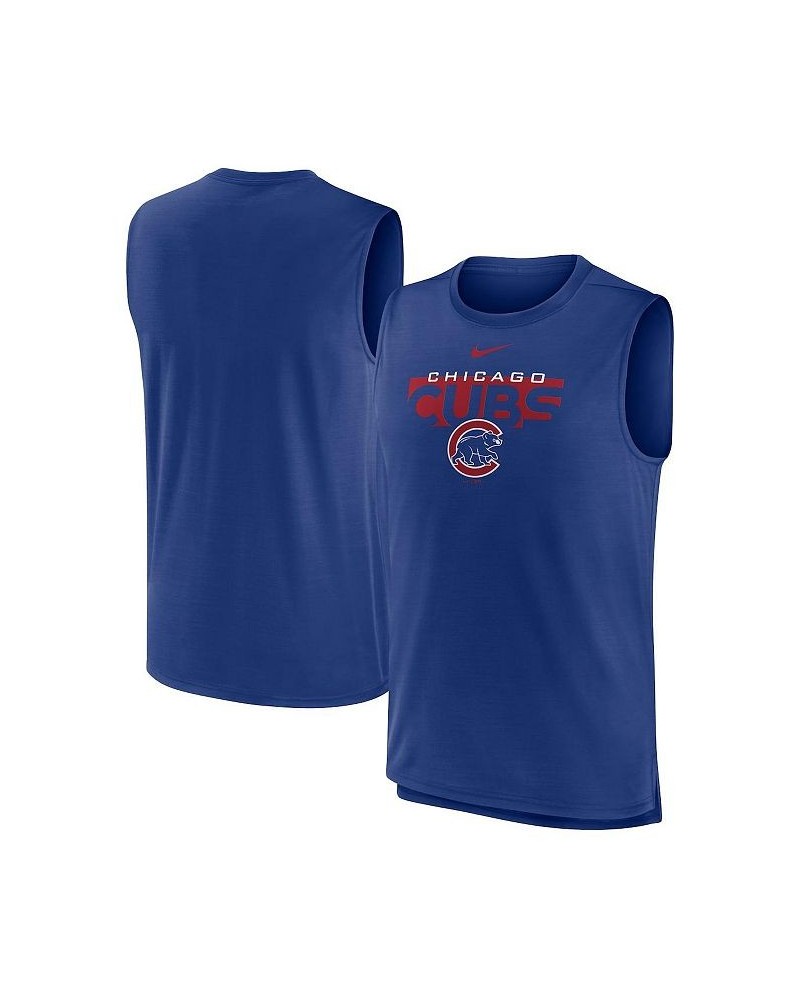 Men's Royal Chicago Cubs Knockout Stack Exceed Performance Muscle Tank Top $23.39 T-Shirts