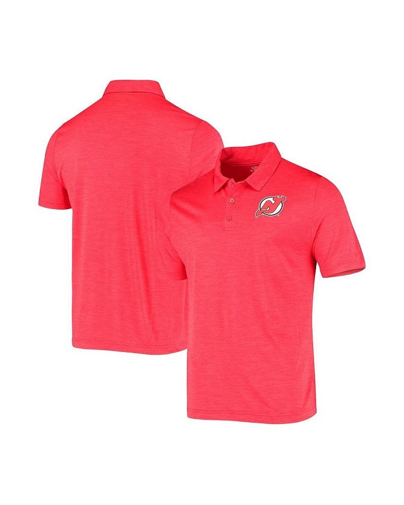 Men's Branded Heathered Red New Jersey Devils Positive Polo $22.56 Polo Shirts