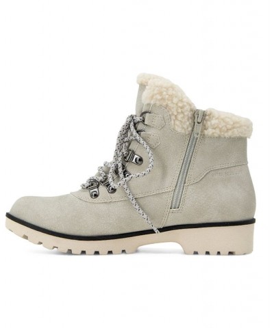 Women's Blue Creek Water-Resistant Lace-Up Booties Stone White $23.01 Shoes