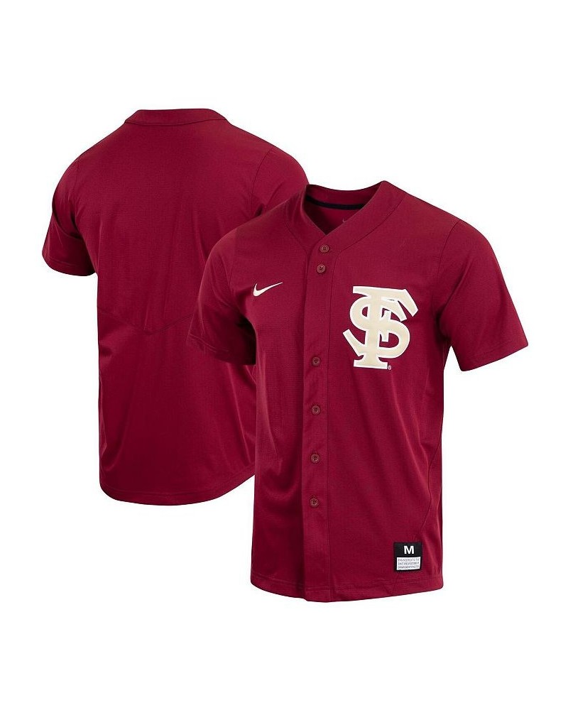 Men's Garnet Florida State Seminoles Replica Full-Button Baseball Jersey $48.00 Jersey