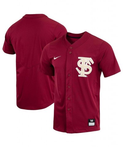 Men's Garnet Florida State Seminoles Replica Full-Button Baseball Jersey $48.00 Jersey