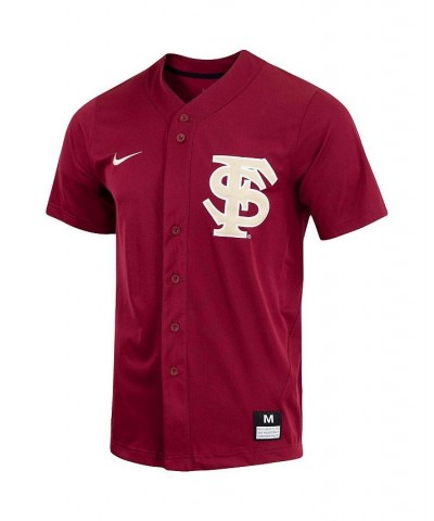 Men's Garnet Florida State Seminoles Replica Full-Button Baseball Jersey $48.00 Jersey