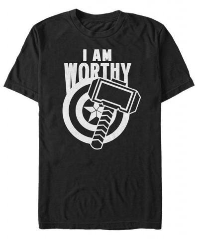 Marvel Men's Avengers Endgame I Am Worthy, Short Sleeve T-shirt Black $20.99 T-Shirts