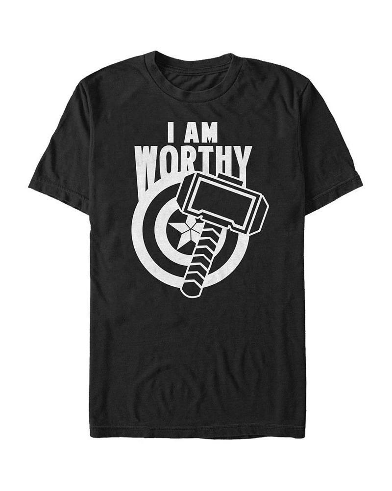 Marvel Men's Avengers Endgame I Am Worthy, Short Sleeve T-shirt Black $20.99 T-Shirts