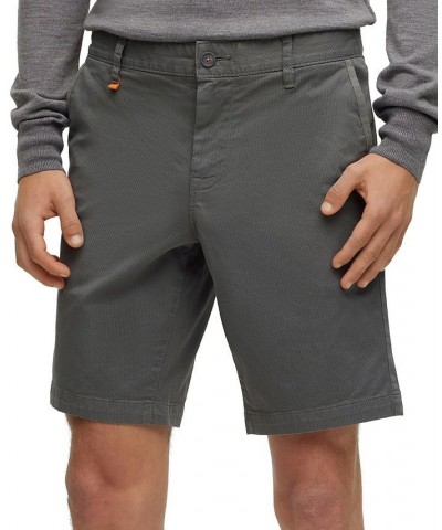 BOSS Men's Stretch-Cotton Twill Slim-Fit Shorts Gray $55.20 Shorts