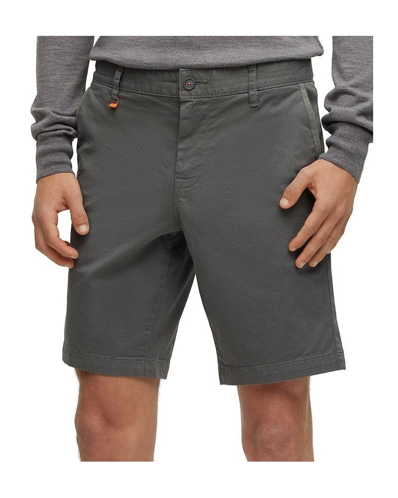 BOSS Men's Stretch-Cotton Twill Slim-Fit Shorts Gray $55.20 Shorts