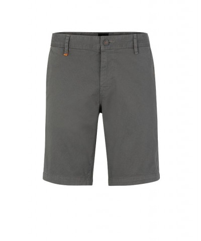 BOSS Men's Stretch-Cotton Twill Slim-Fit Shorts Gray $55.20 Shorts