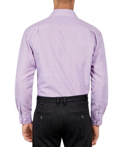 Men's Classic-Fit Non-Iron Dot-Print Performance Dress Shirt Purple $13.92 Dress Shirts