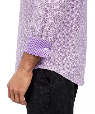 Men's Classic-Fit Non-Iron Dot-Print Performance Dress Shirt Purple $13.92 Dress Shirts