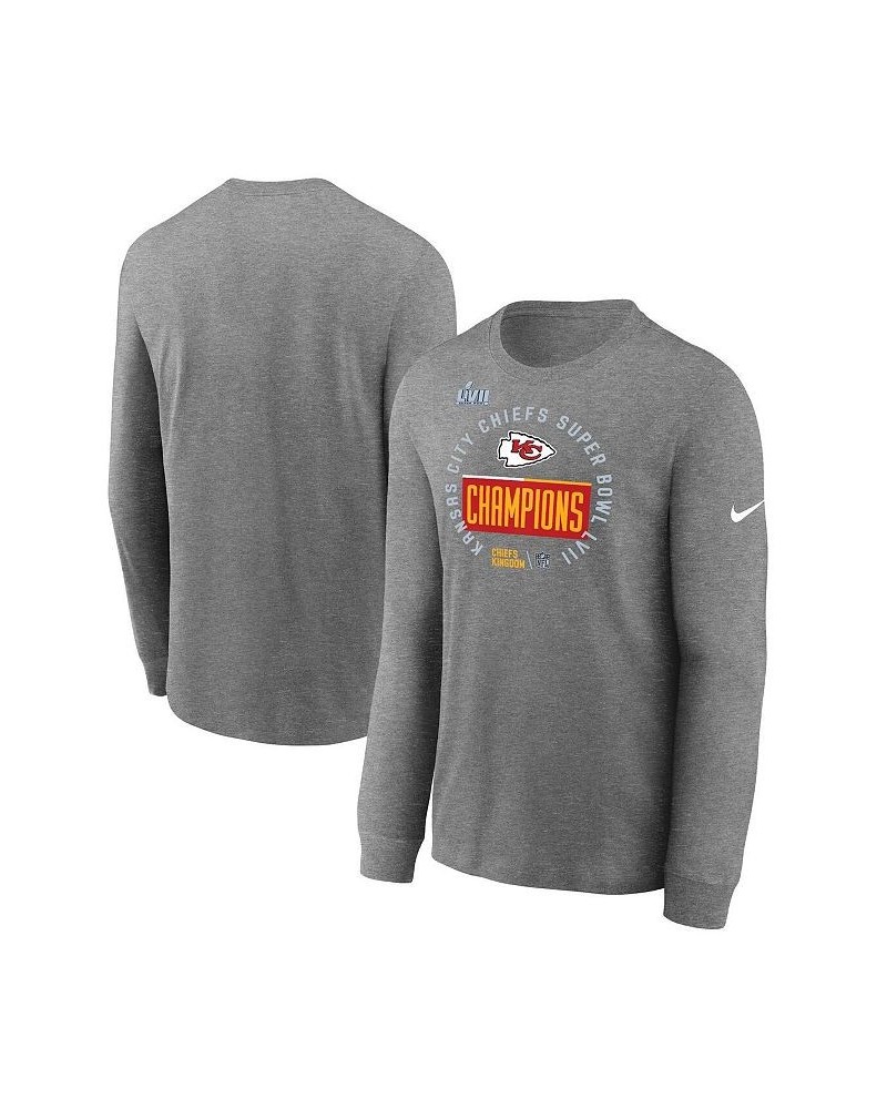 Men's Heather Gray Kansas City Chiefs Super Bowl LVII Champions Locker Room Trophy Collection Long Sleeve T-shirt $28.61 T-Sh...