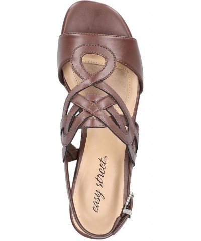 Women's Catrin Heeled Sandals Tan/Beige $33.00 Shoes