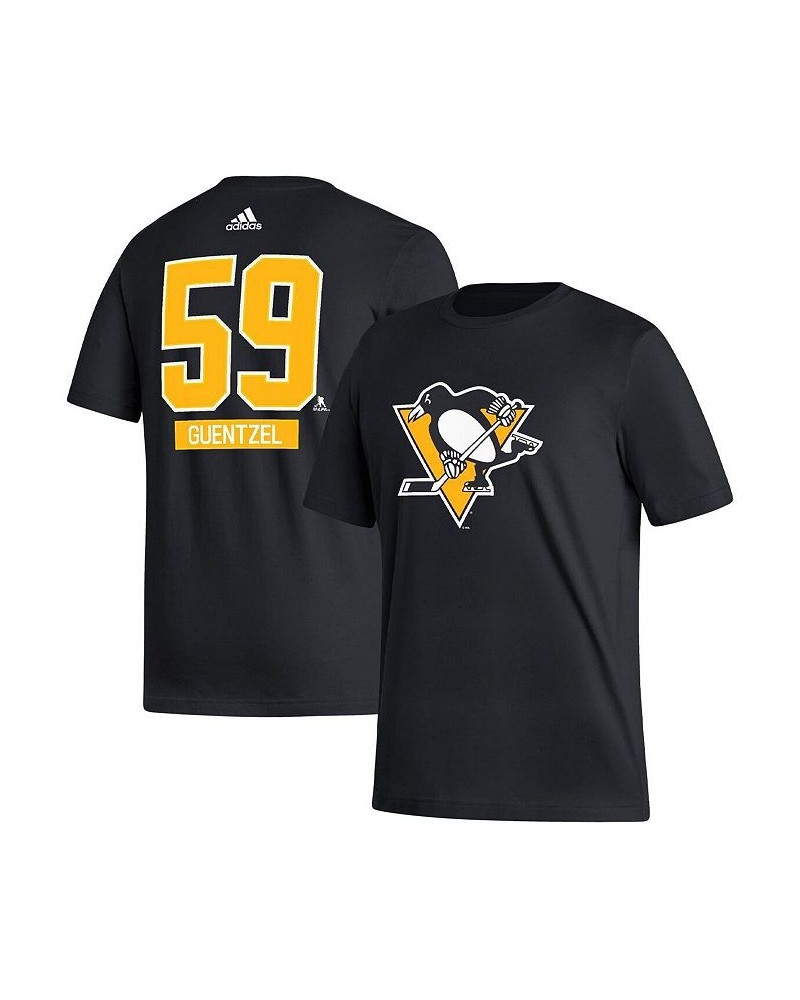 Men's Jake Guentzel Black Pittsburgh Penguins Fresh Name and Number T-shirt $20.00 T-Shirts