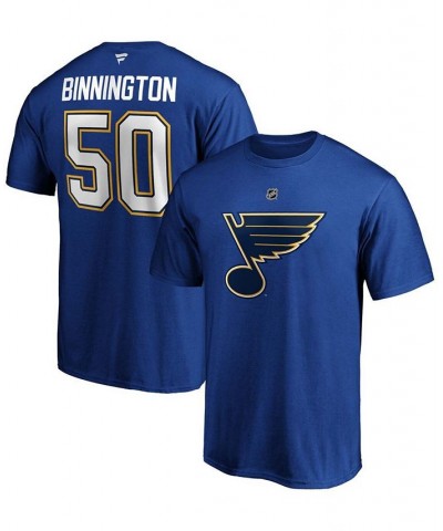 Fanatics Branded Men's Jordan Binnington Blue St. Louis Blues Team Authentic Stack Name & Number T-Shirt $19.71 T-Shirts