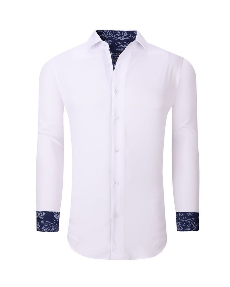 Men's Solid Slim Fit Wrinkle Free Stretch Dress Shirt $14.70 Dress Shirts