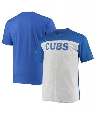 Men's Branded Royal and Heathered Gray Chicago Cubs Big and Tall Colorblock T-shirt $26.40 T-Shirts